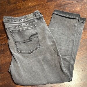 American Eagle Outfitters Gray Straight Jeans with Soft Denim